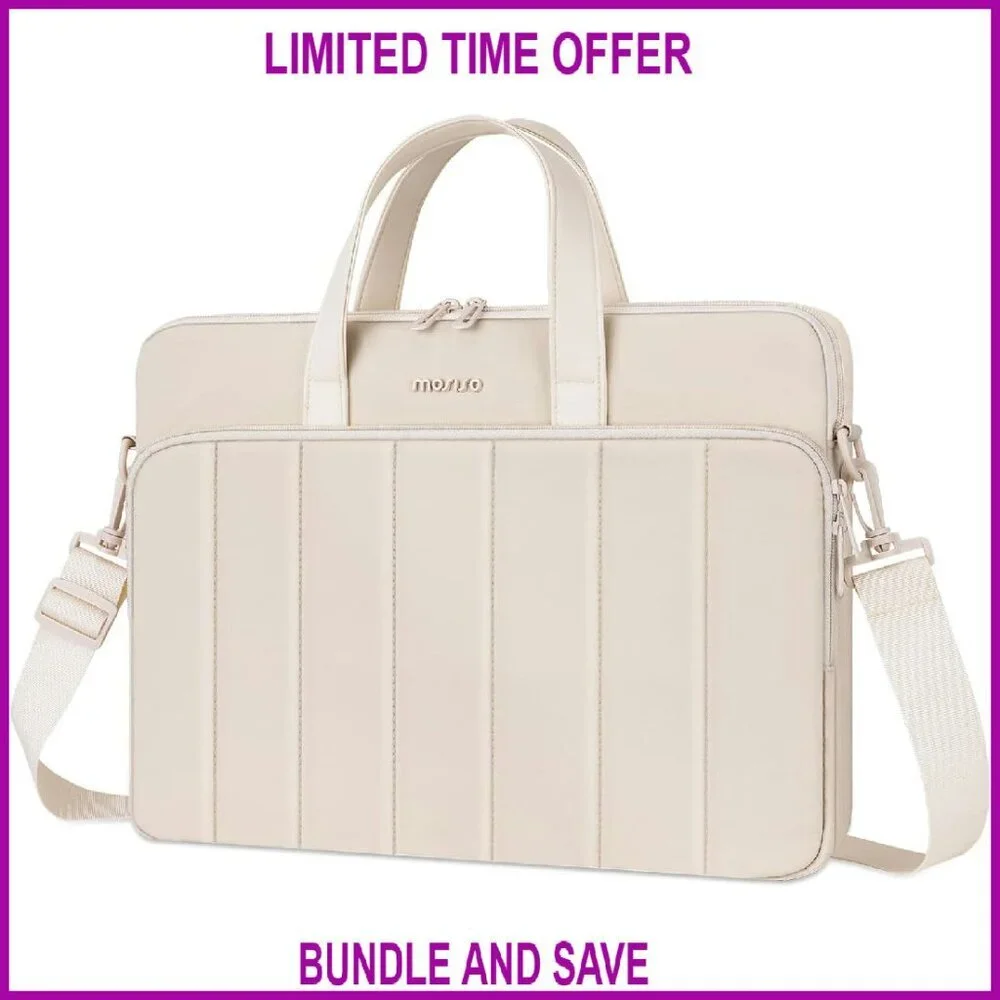 15.6 Inch Laptop Messenger Bag with Quilted Puffy Design and Shoulder Strap